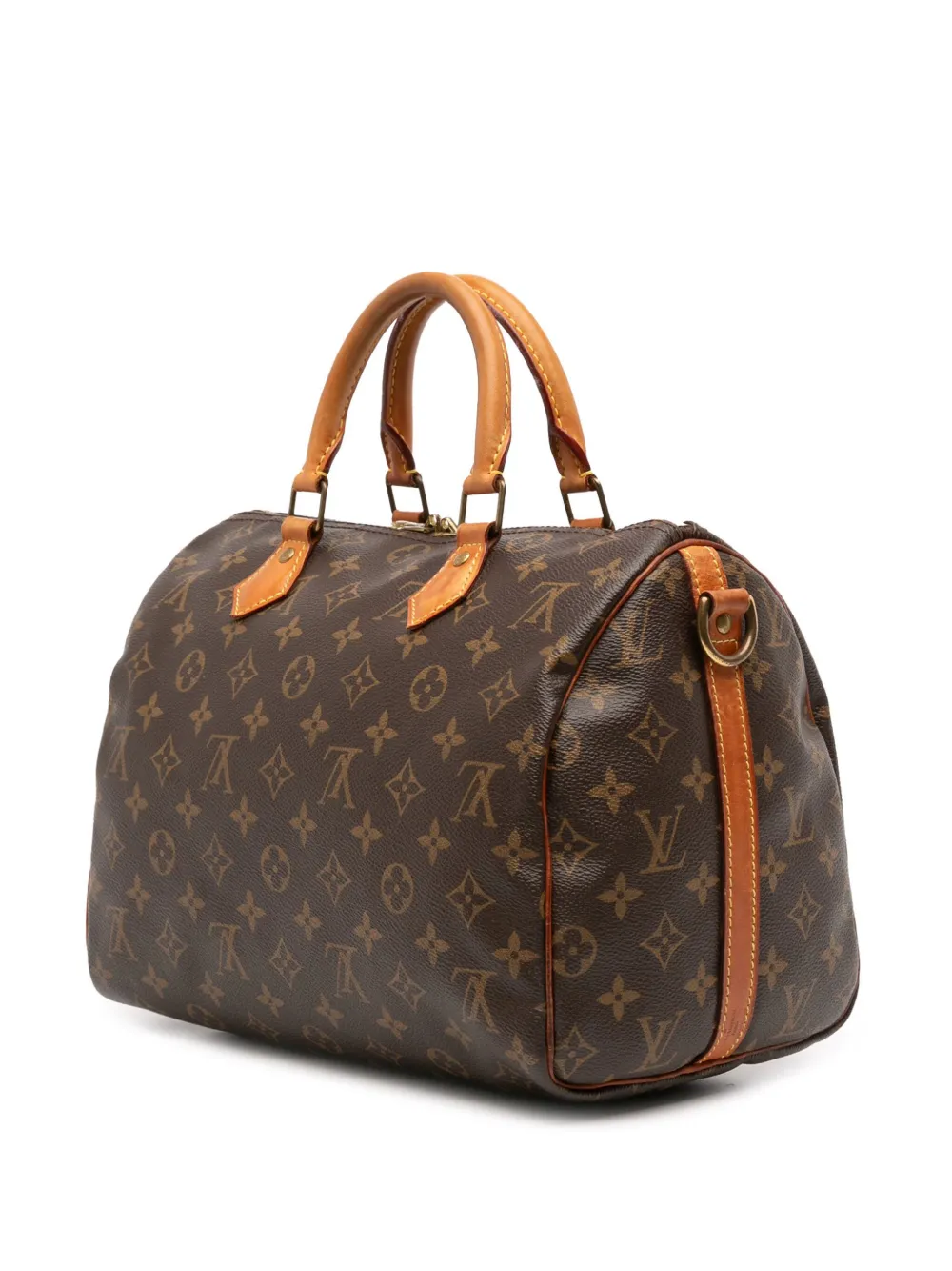 Pre-owned Louis Vuitton 2016 Monogram Speedy Bandouliere 30 Satchel In Brown