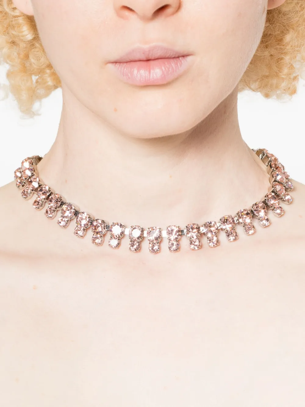 Helene Zubeldia double-row crystal necklace - Roze