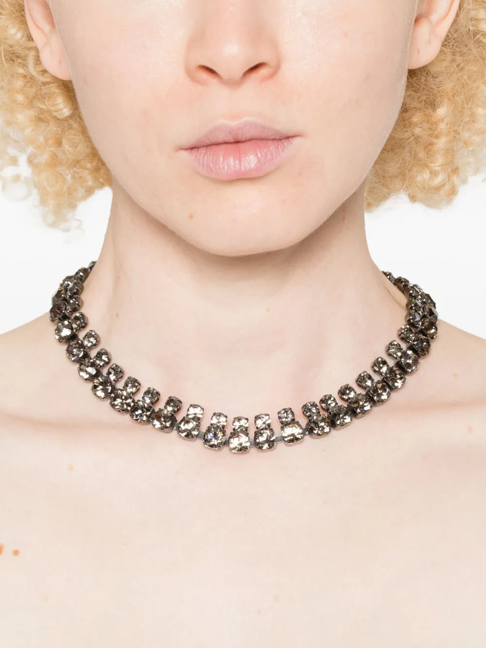 Helene Zubeldia crystal-embellished necklace - Zilver