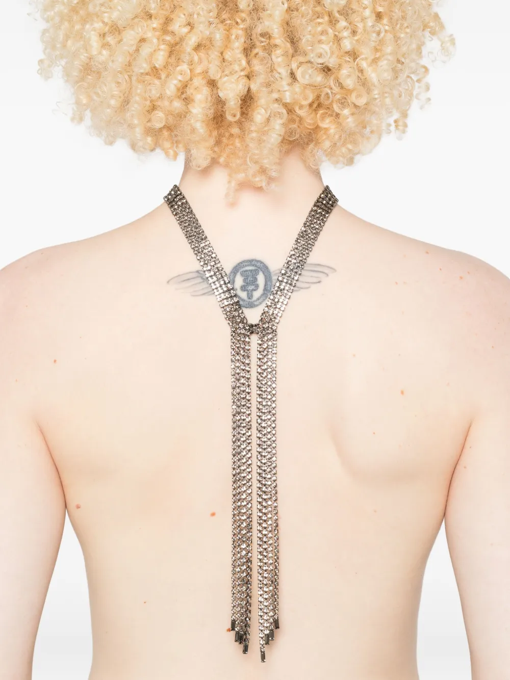 Helene Zubeldia crystal-tassel necklace - Zilver