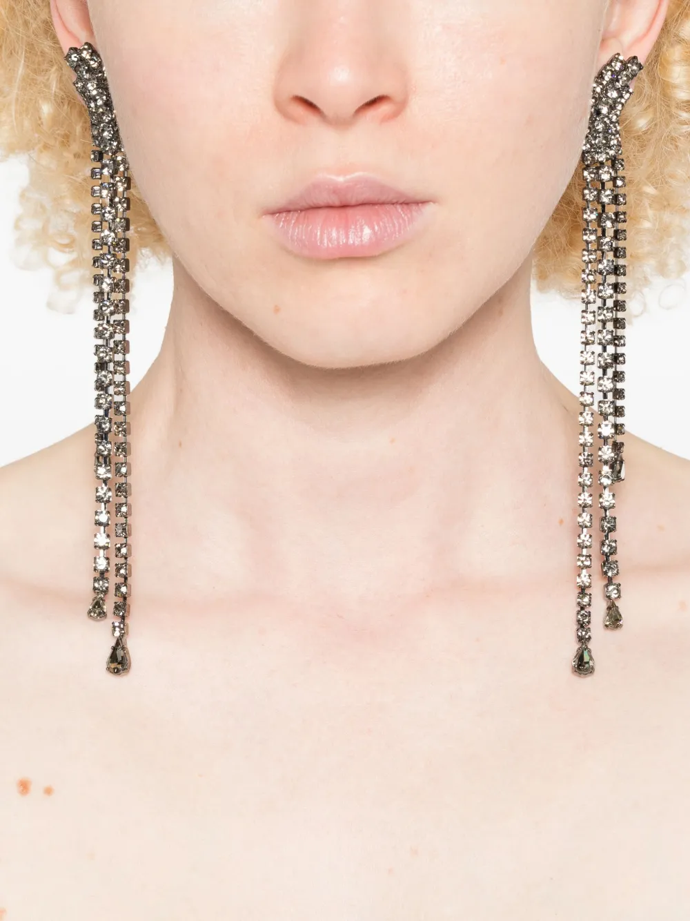 Helene Zubeldia Rainfall Crystal-drop Earring In Metallic