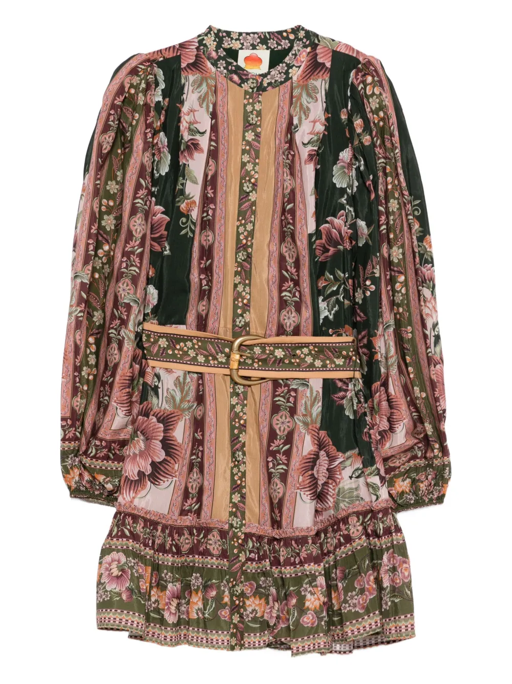 FARM Rio floral-print belted dress | Green | Image 1