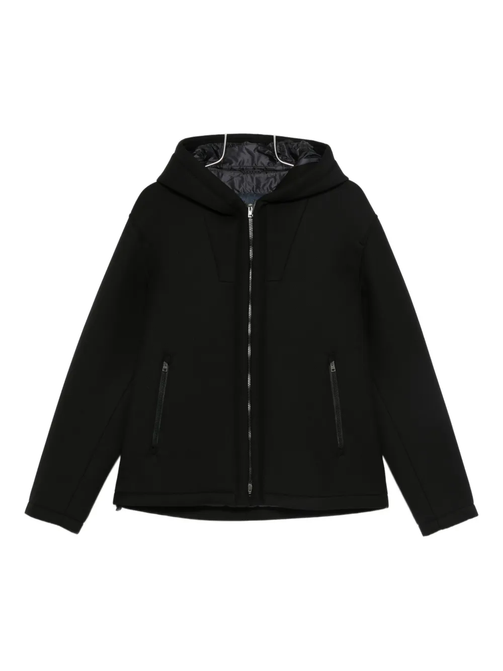 Herno Hooded Zip-front Jacket In Black