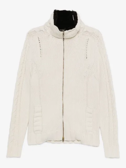 Versace Pre-Owned 2000s cable-knit zip-up cardigan