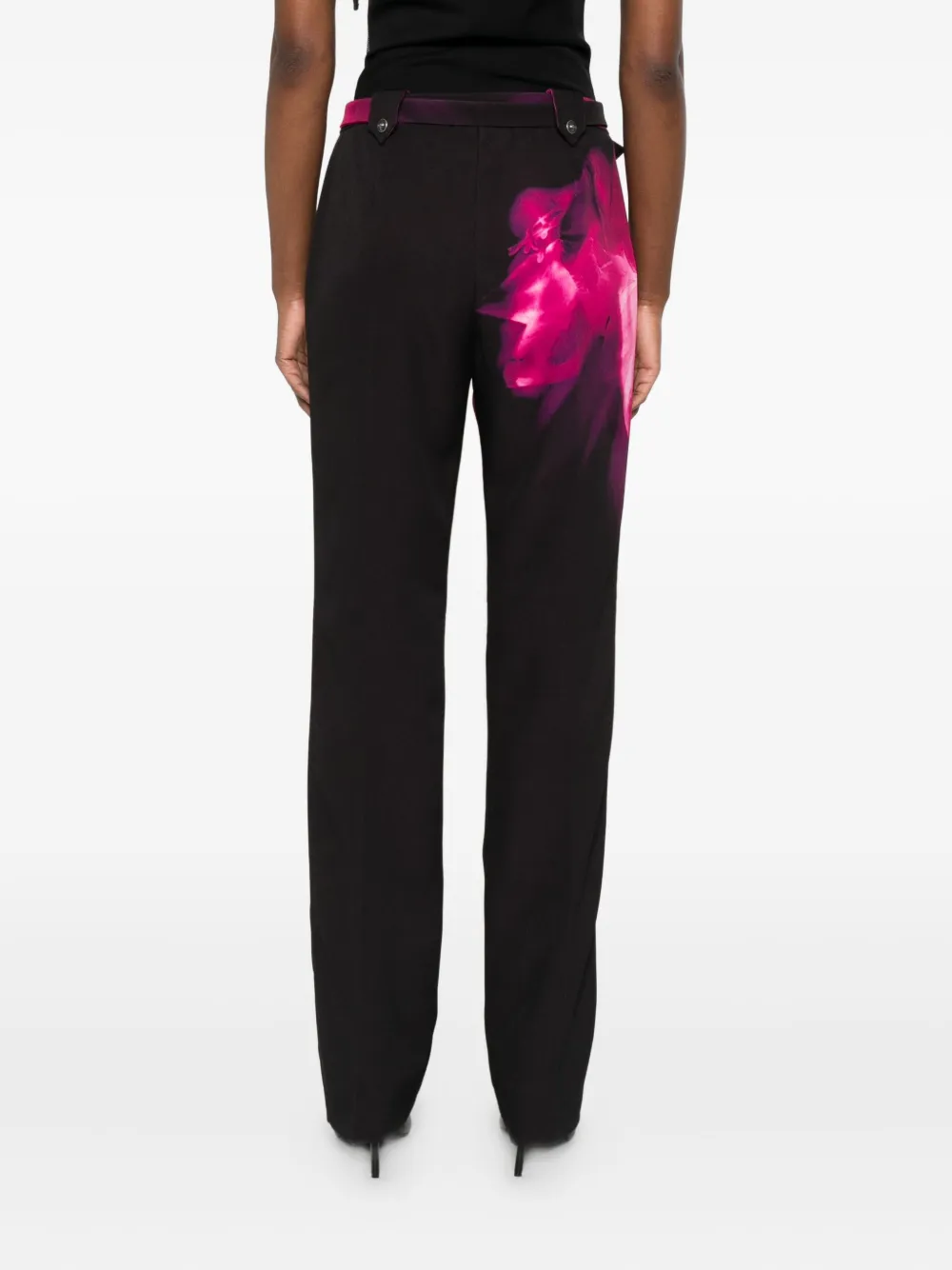 Versace Jeans Couture Broek met bloemenprint Zwart