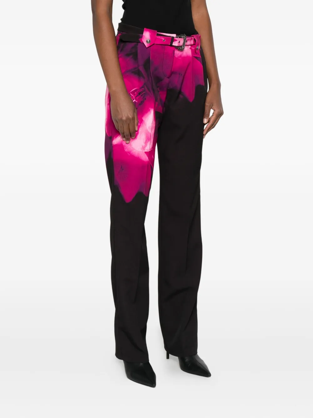 Versace Jeans Couture Broek met bloemenprint Zwart
