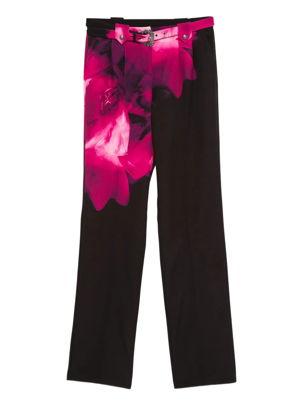 Versace Jeans Couture floral-print belted trousers | Black | Image 1