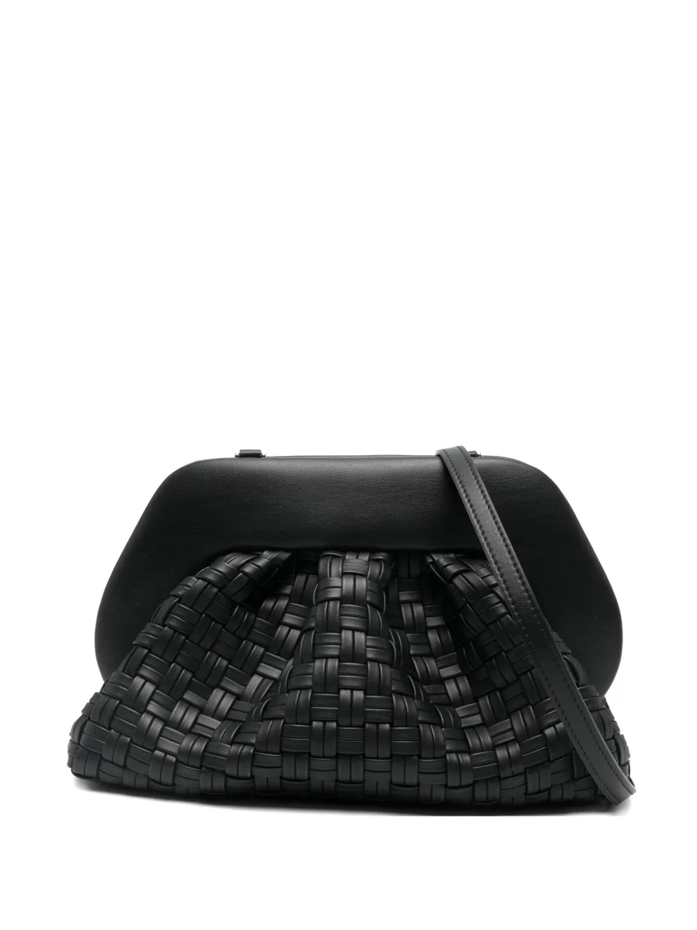 Themoirè woven flap shoulder bag | Black | Image 1