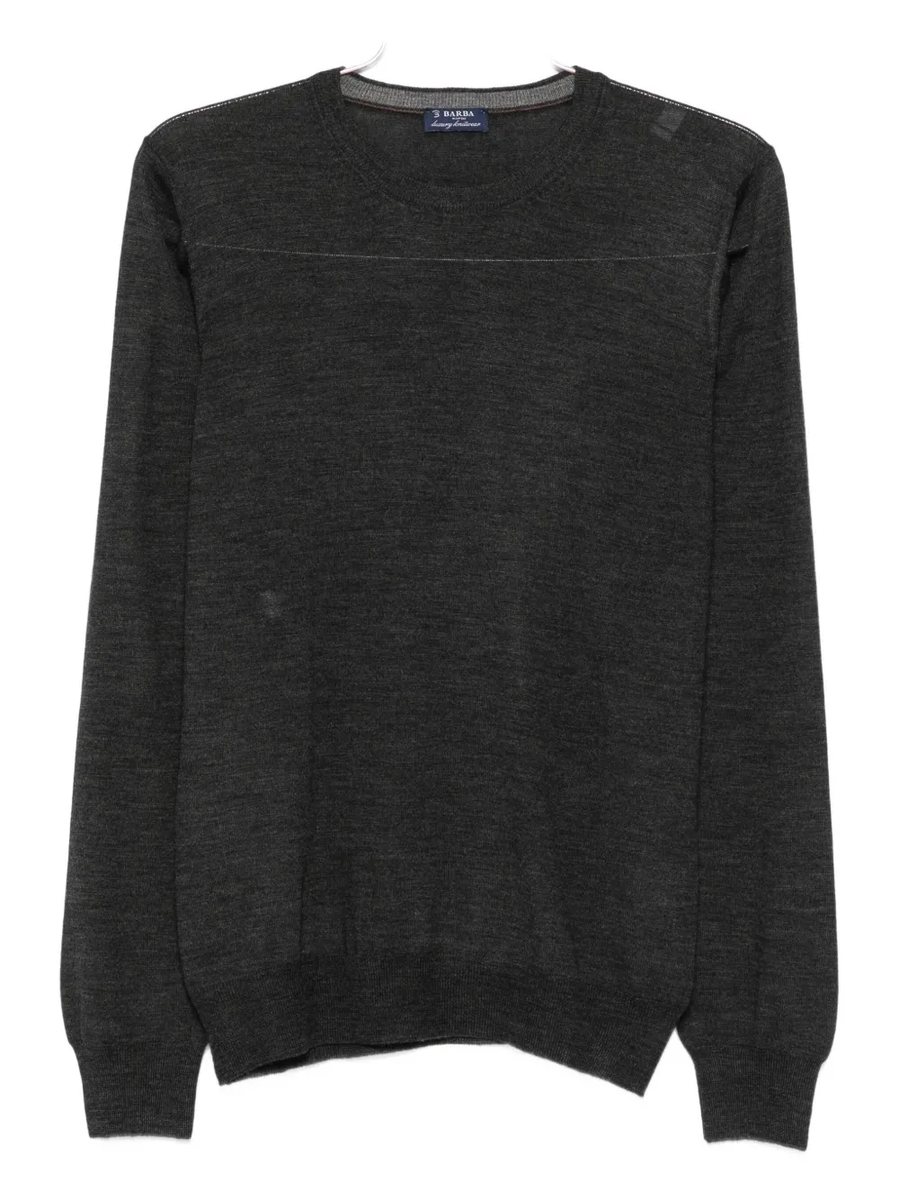 Barba Napoli Round-neck Long-sleeve Sweater In Gray
