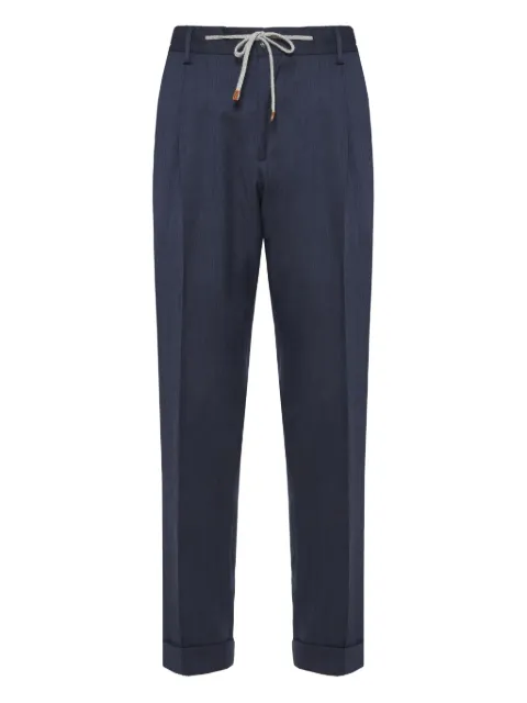 Barba pleated drawstring trousers