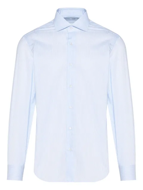 Barba camisa de algodón con rayas estampadas