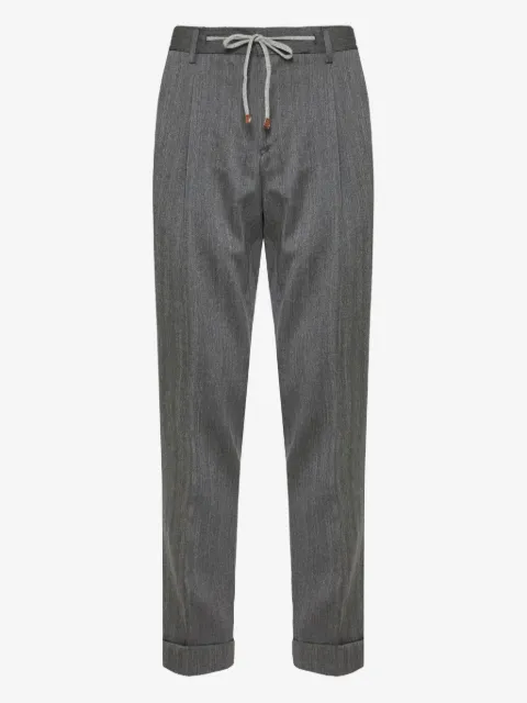 Barba pantalones con cordones en la pretina y pinzas