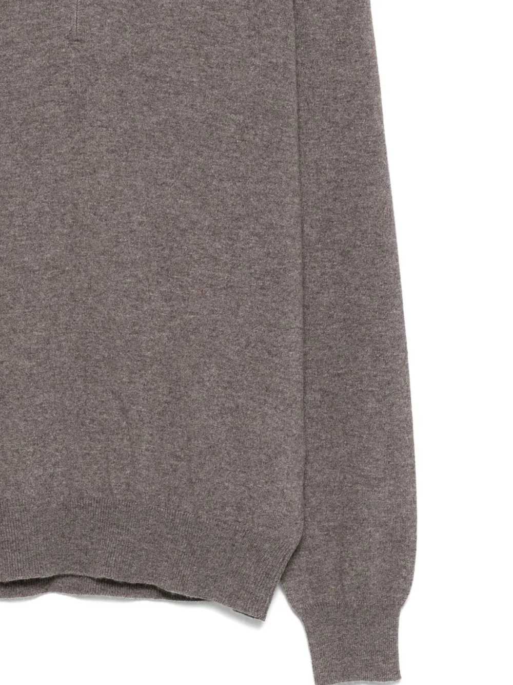 Barba Napoli High-neck Half-zip Sweater In Brown