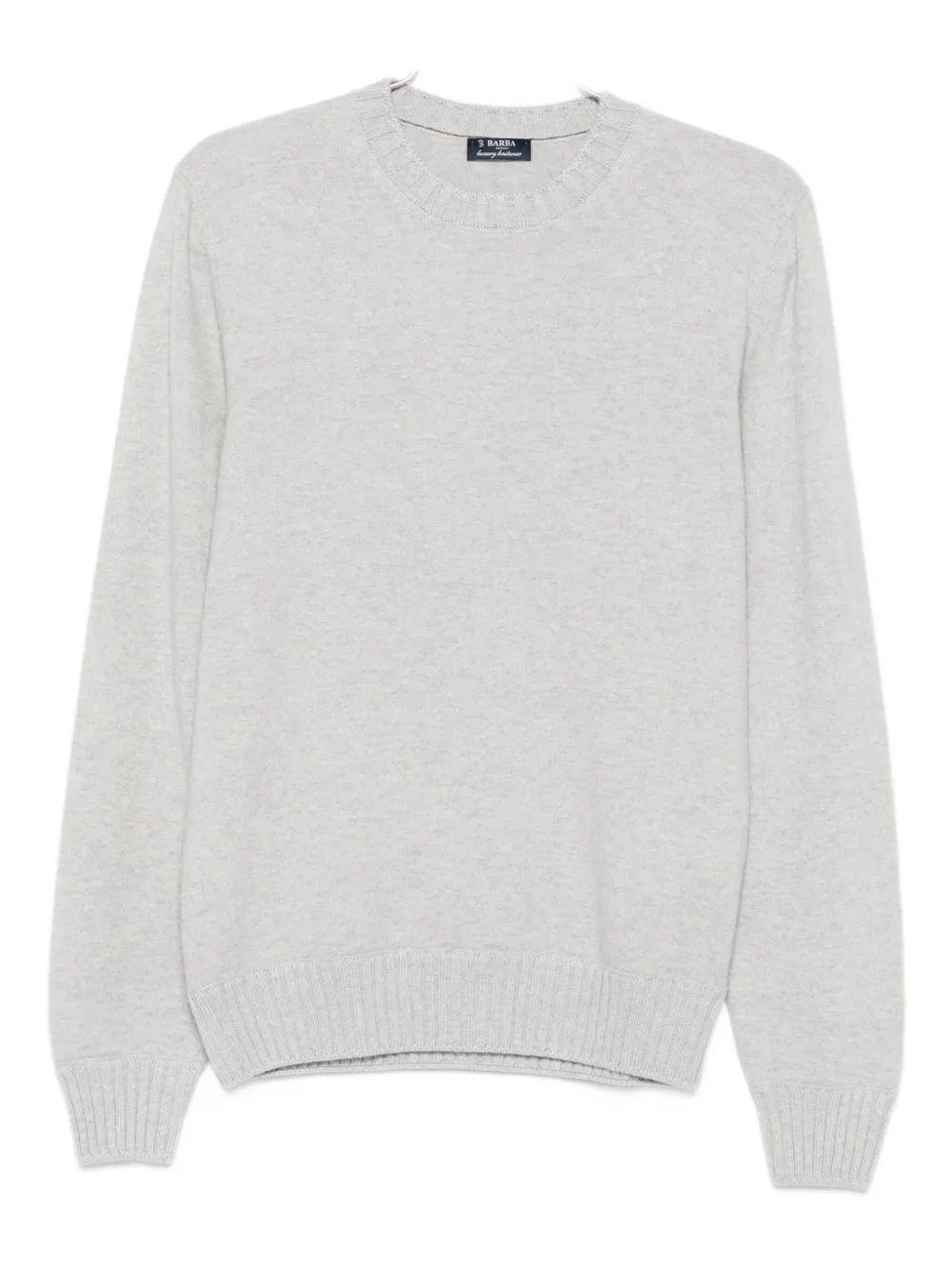 Barba Napoli Round-neck Cashmere Sweater In Gray