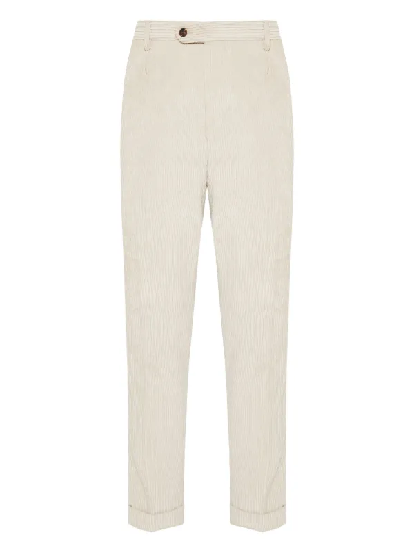 Barba Ribbed Trousers in Neutrals