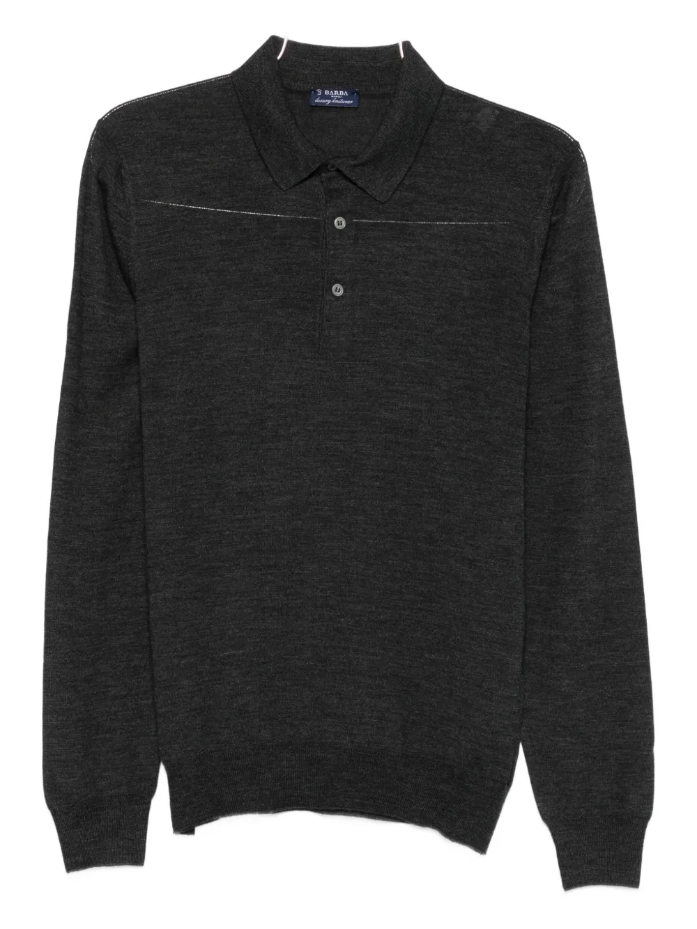 Barba long-sleeve polo shirt - Grigio