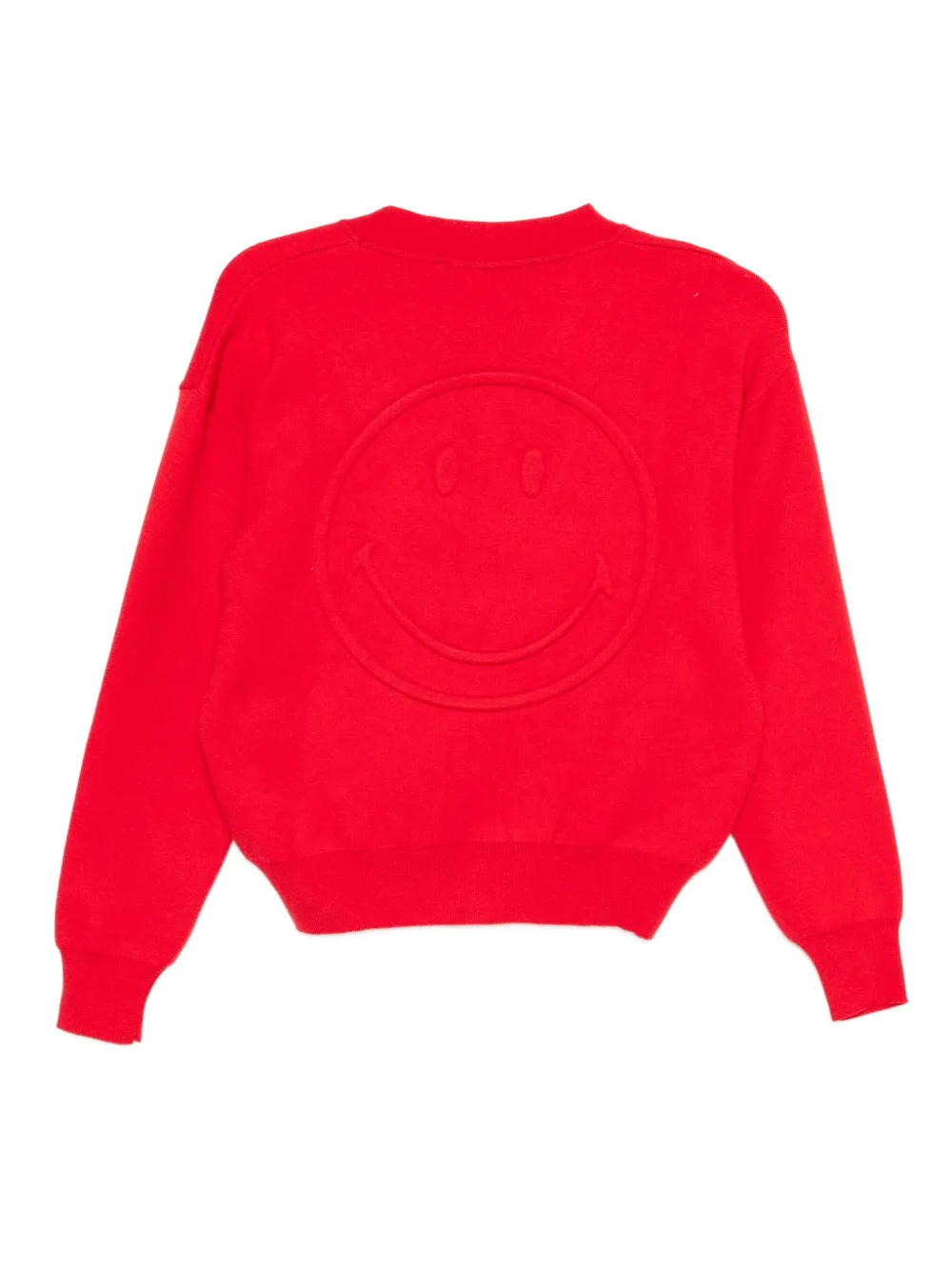 Joshua Sanders Smile-embroidered Cardigan In Red