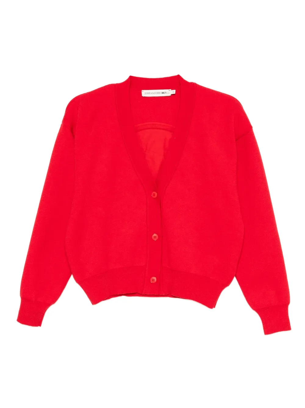 Joshua Sanders Smile-embroidered Cardigan In Red