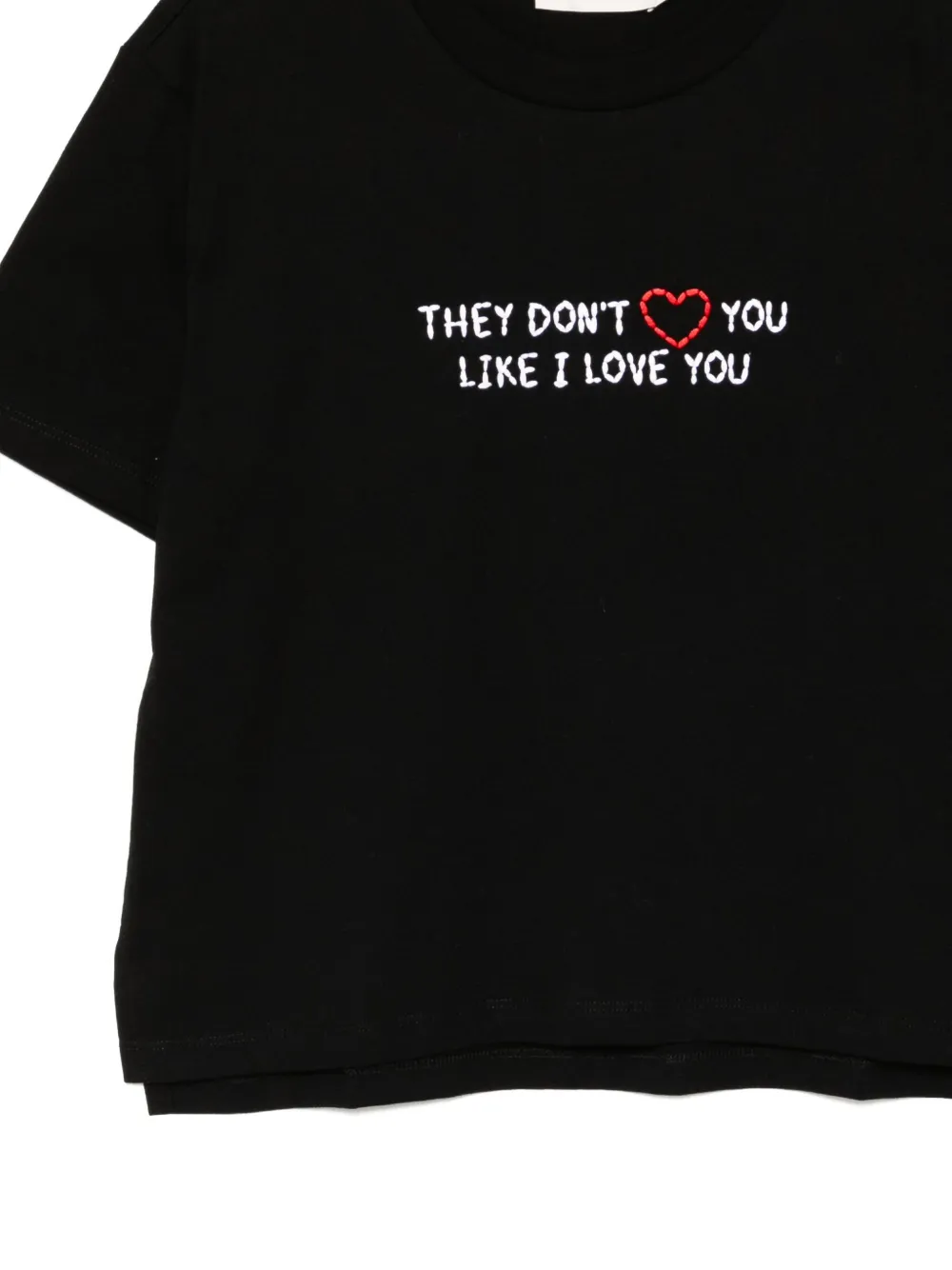 Joshua Sanders Slogan-embroidered T-shirt In Black