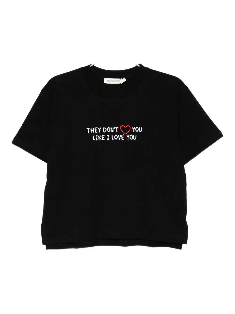 Joshua Sanders Slogan-embroidered T-shirt In Black