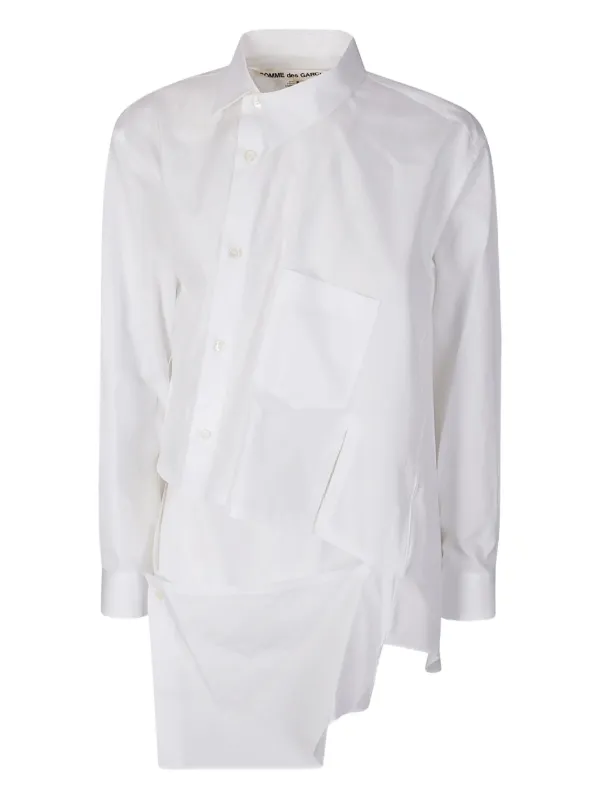 Comme Des Garçons アシンメトリーポケット シャツ | ホワイト 