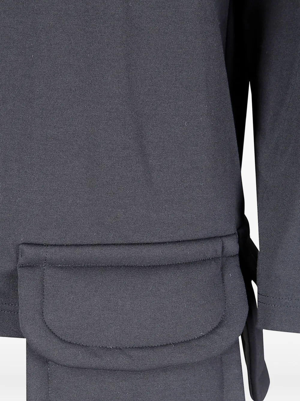 Comme Des Garçons Long-sleeve Black Top With Structural Patch Pockets In Gray