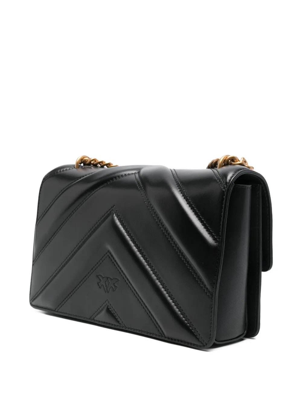 Pinko Love One Quilted Cross Body Bag In Black