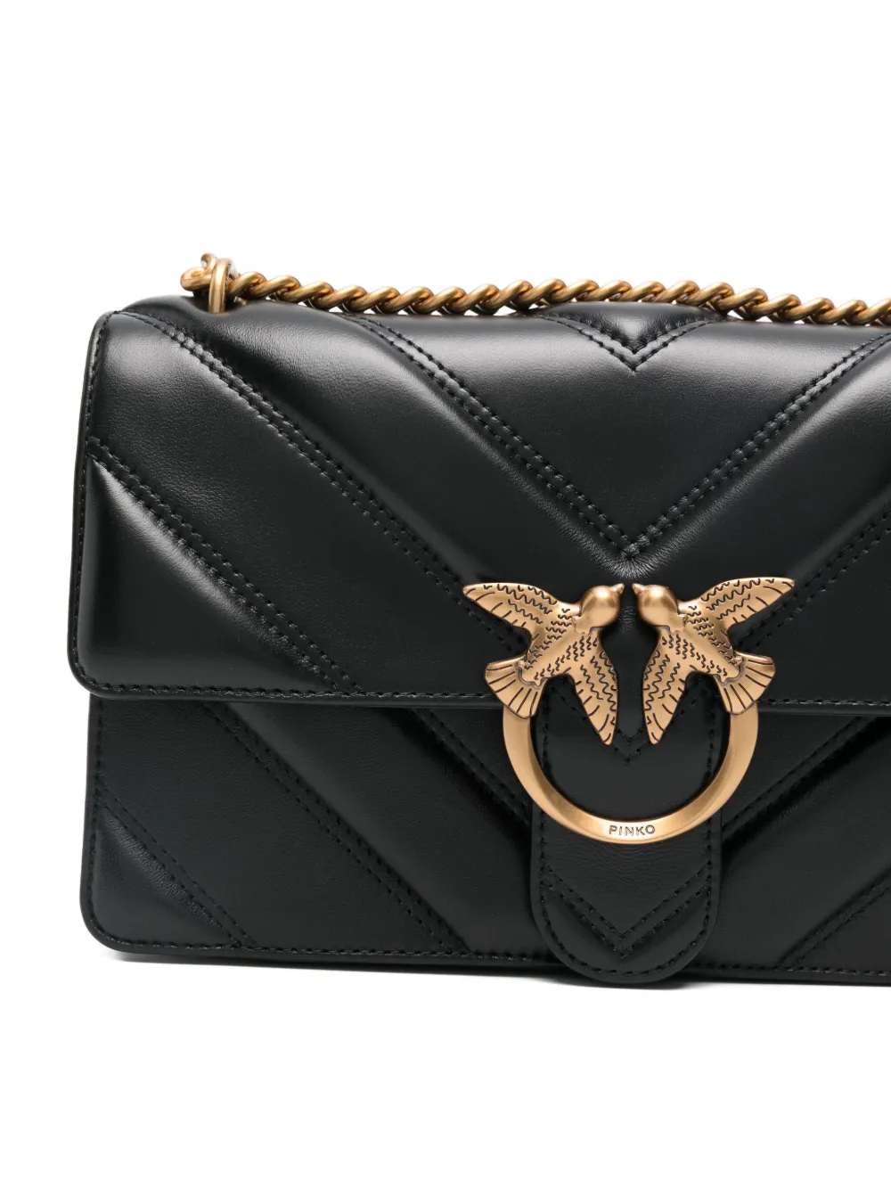Pinko Love One Quilted Cross Body Bag In Black