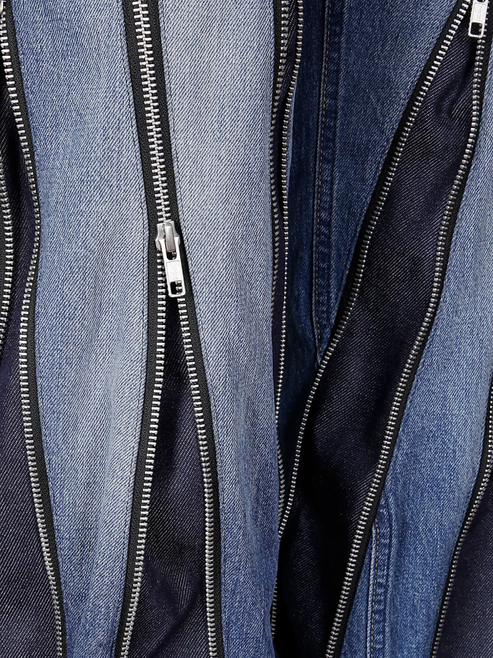 Junya Watanabe Flared Denim Trousers With Zipper Detail In Blue