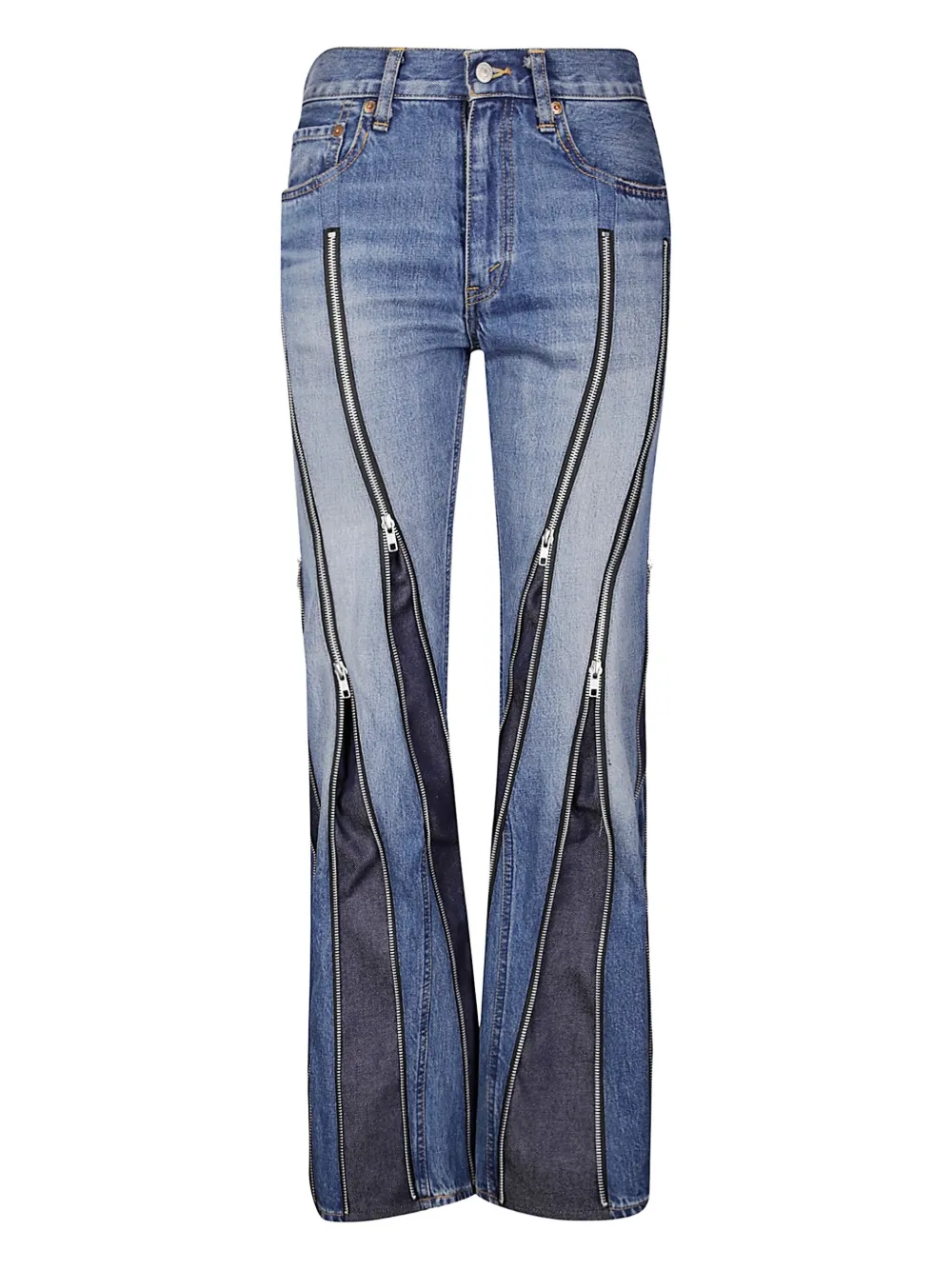 Junya Watanabe ジップディテール ジーンズ - ブルー Junya Watanabe ジップディテール ジーンズ - ブルー