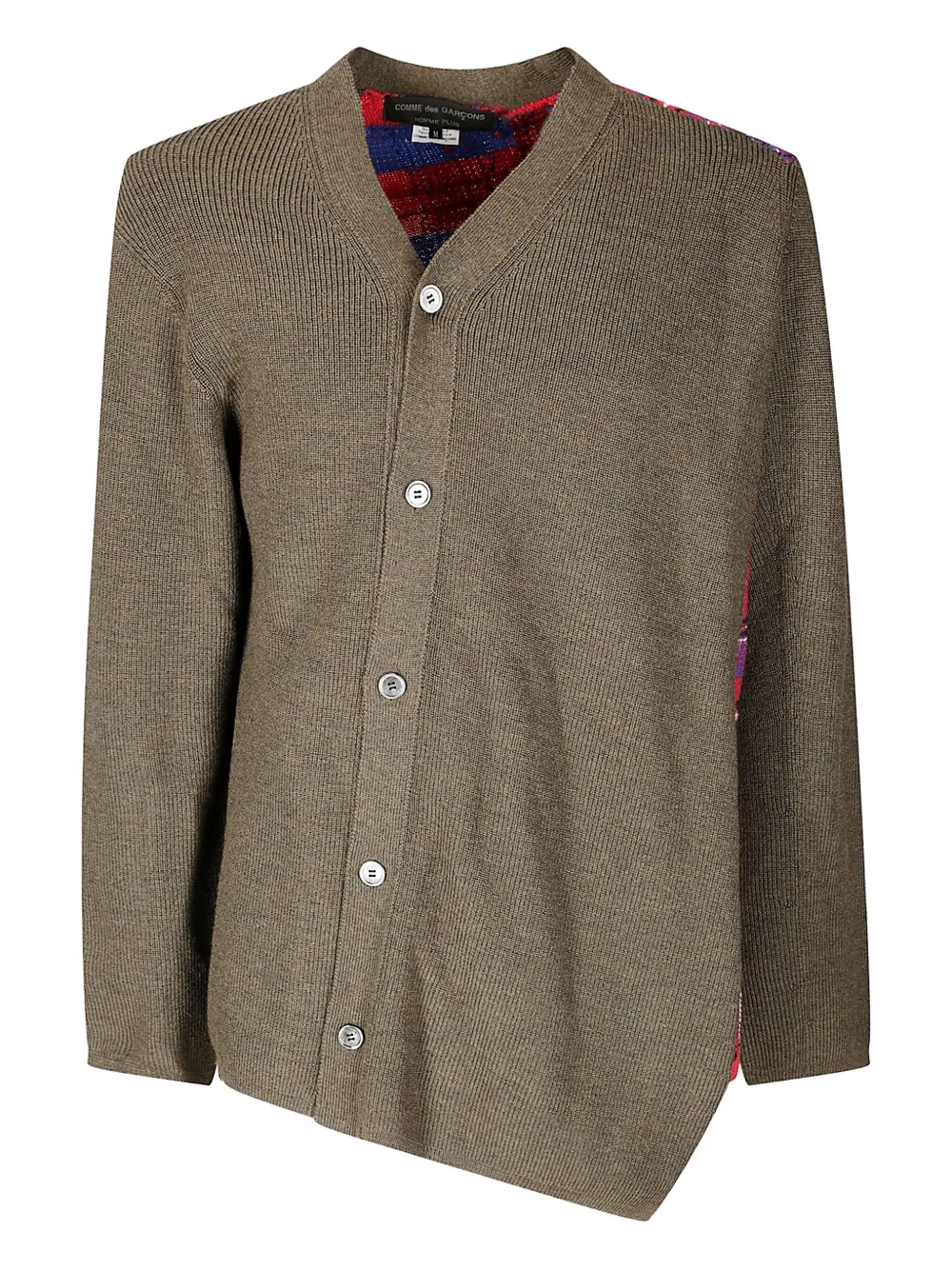Comme des Garçons Homme Plus asymmetric-design cardigan | Green | Image 1