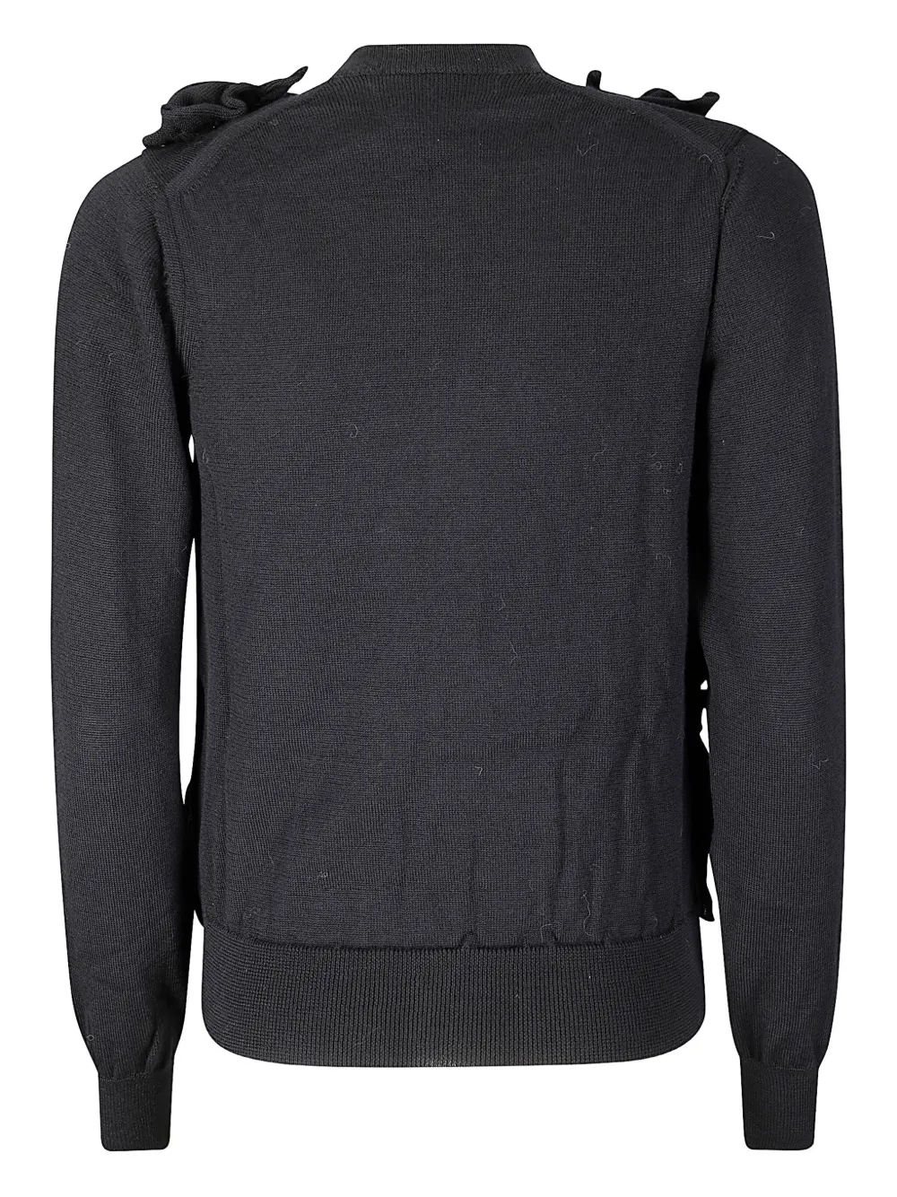 Comme Des Garçons Ruffle-detailing Cardigan In Black
