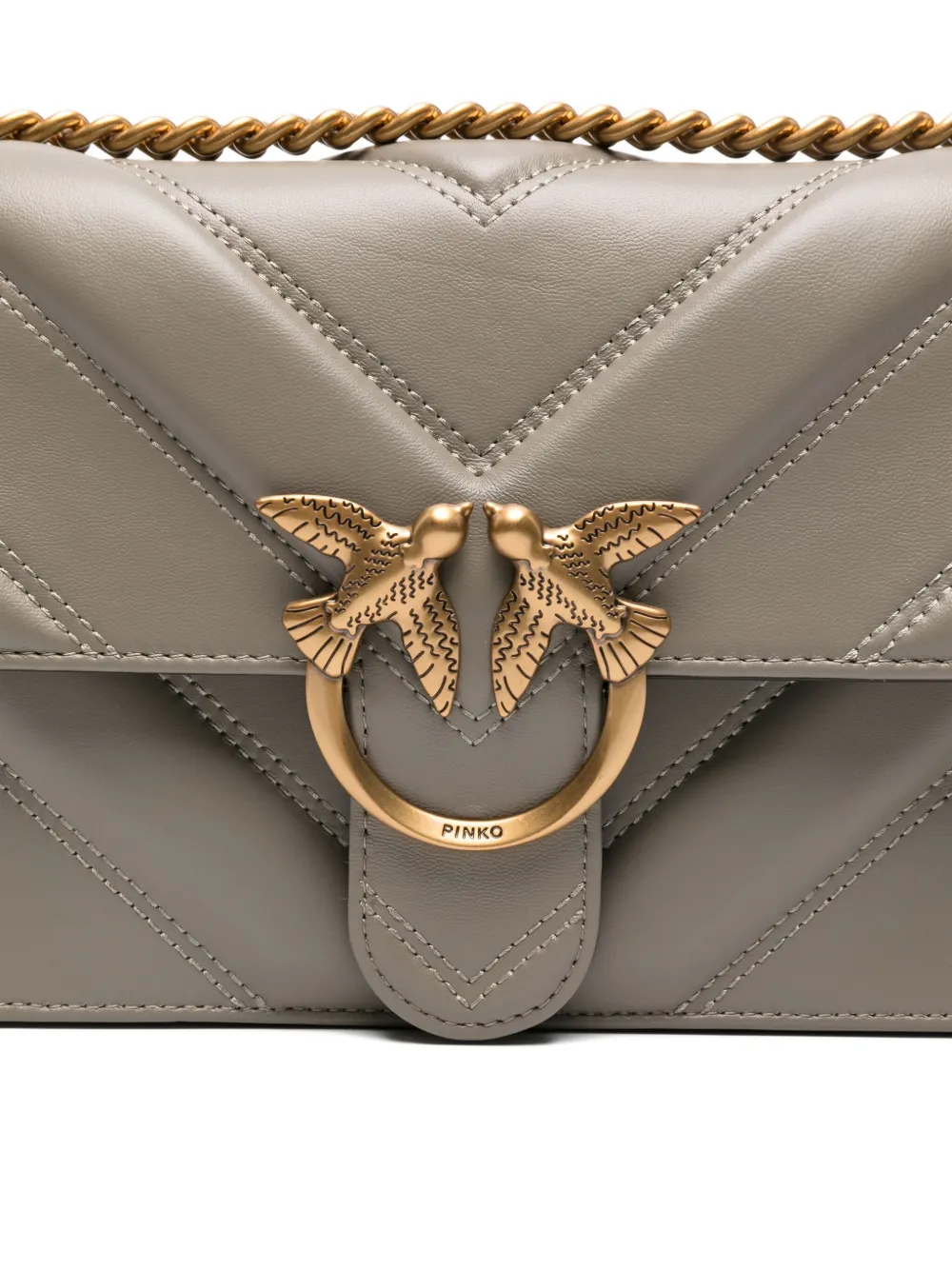 PINKO Love One gewatteerde crossbodytas Grijs