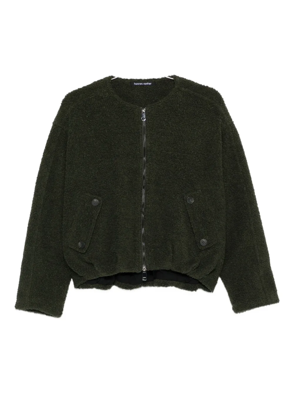 Hannes Roether zip-front button-detail jacket | أخضر | Image 1