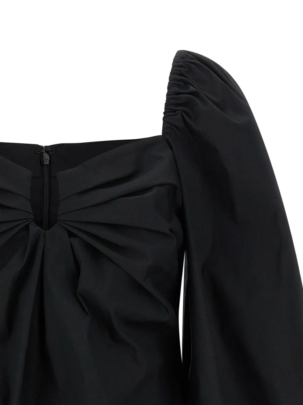 Carolina Herrera Square Neckline Top Puff Sleeves In Black