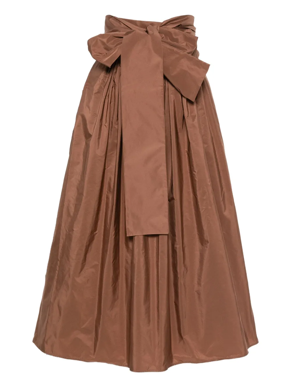 CO.GO bow-detail pleated skirt | Brown | Image 1