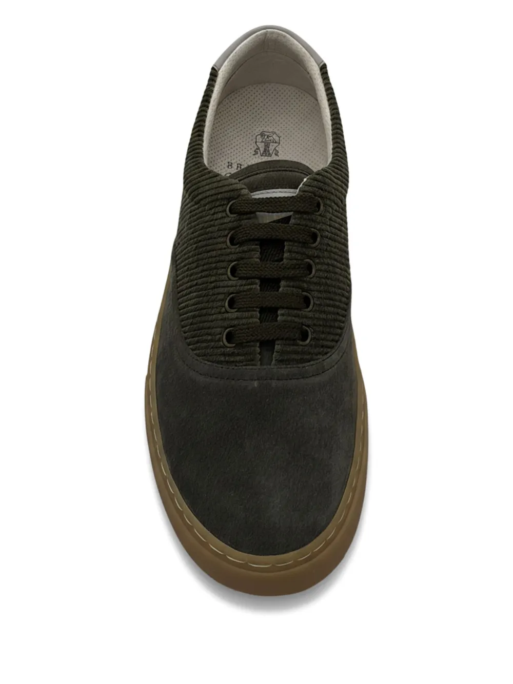 Brunello Cucinelli Ribfluwelen suède sneakers Groen