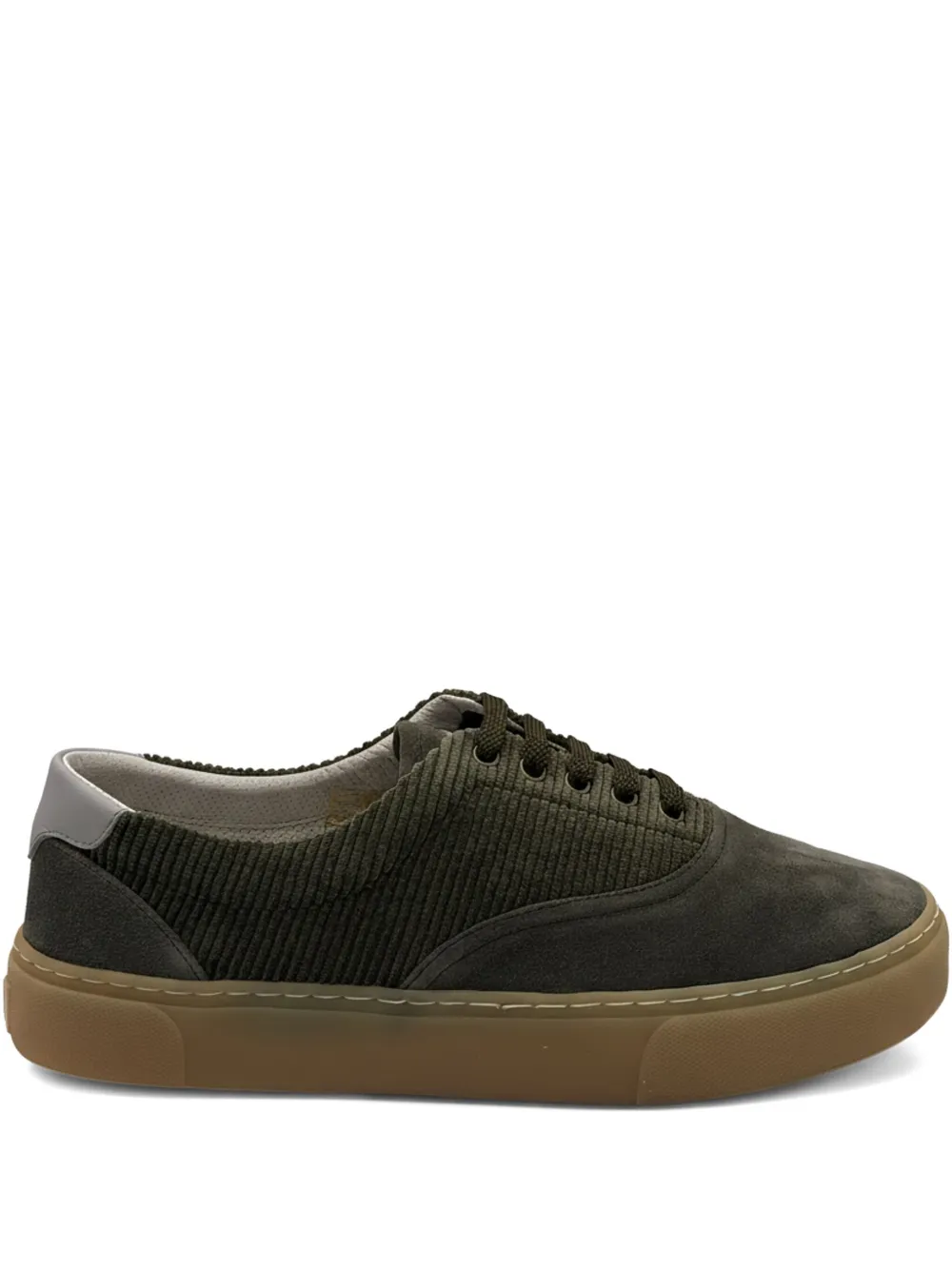 Brunello Cucinelli corduroy-suede sneakers | Green | Image 1
