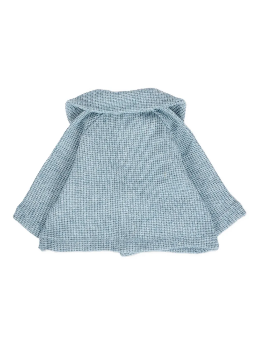 La Stupenderia Textured-waffle Cardigan In Blue