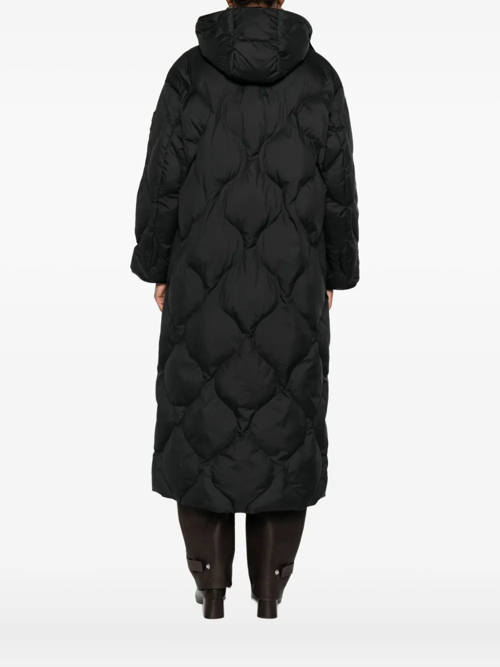 Pinko Quilted Leather-insert Coat In Multi