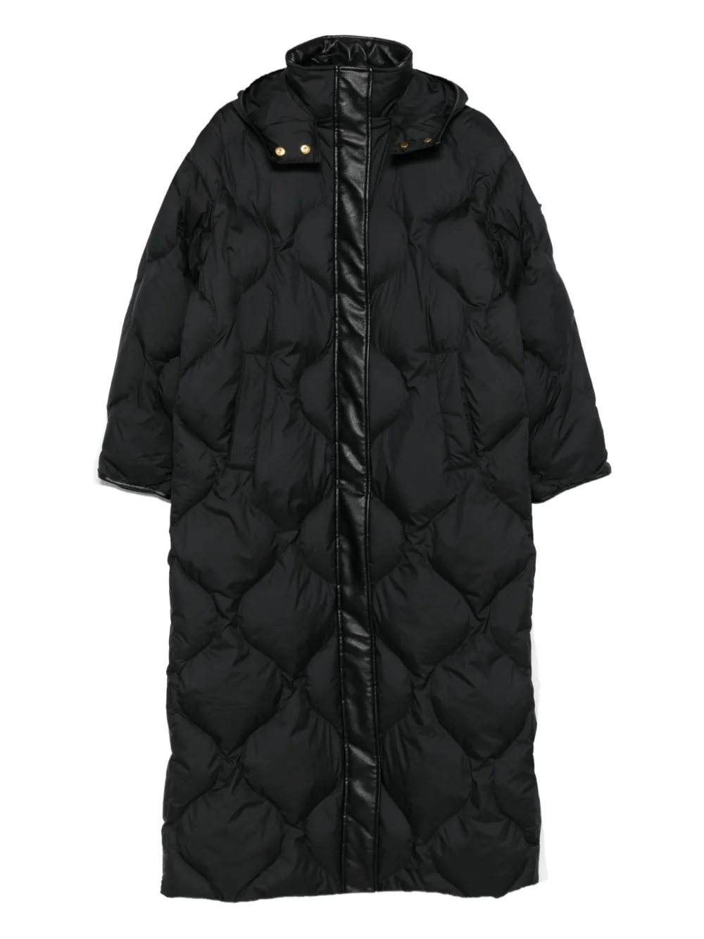 PINKO quilted leather-insert coat | Black | Image 1