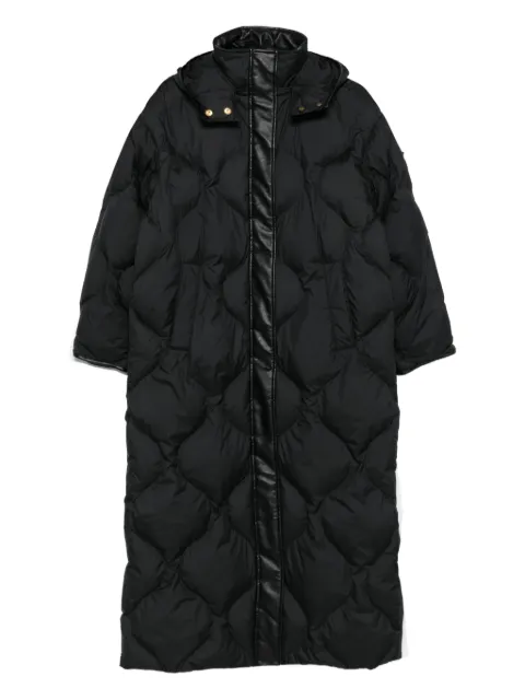 PINKO quilted leather-insert coat