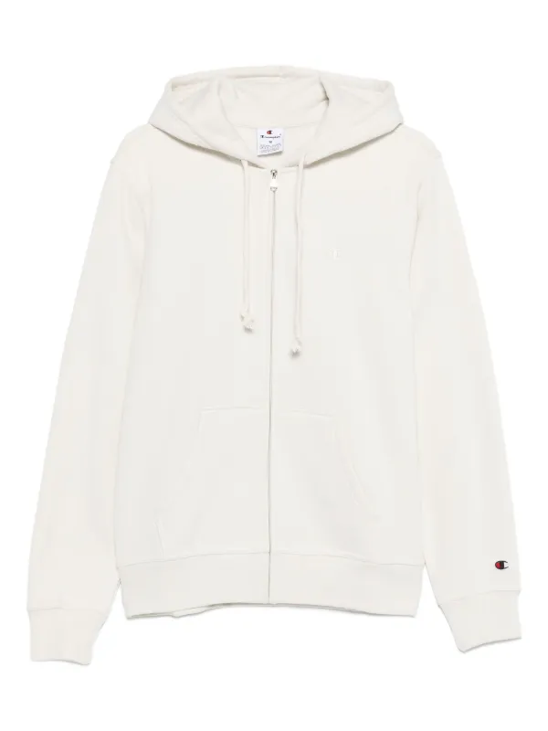 champion white zip up hoodie