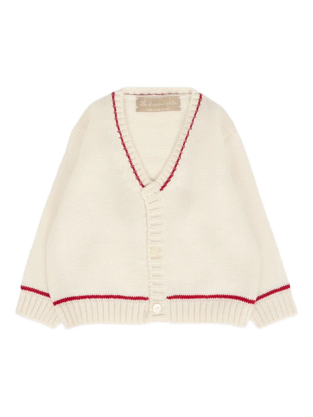 La Stupenderia V-neck Wool Cardigan In Neutral