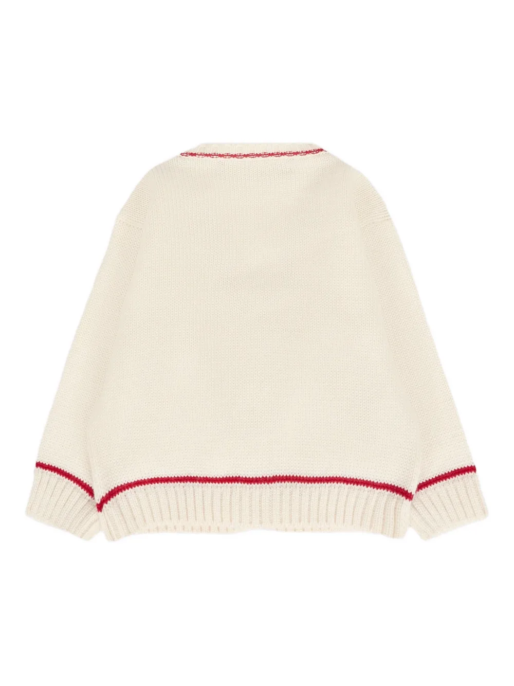 La Stupenderia V-neck Wool Cardigan In Neutral