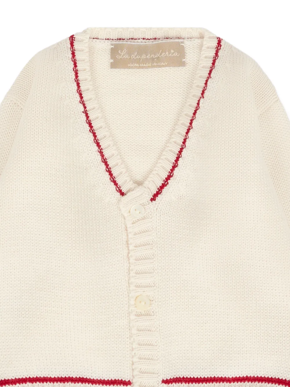 La Stupenderia V-neck Wool Cardigan In Neutral