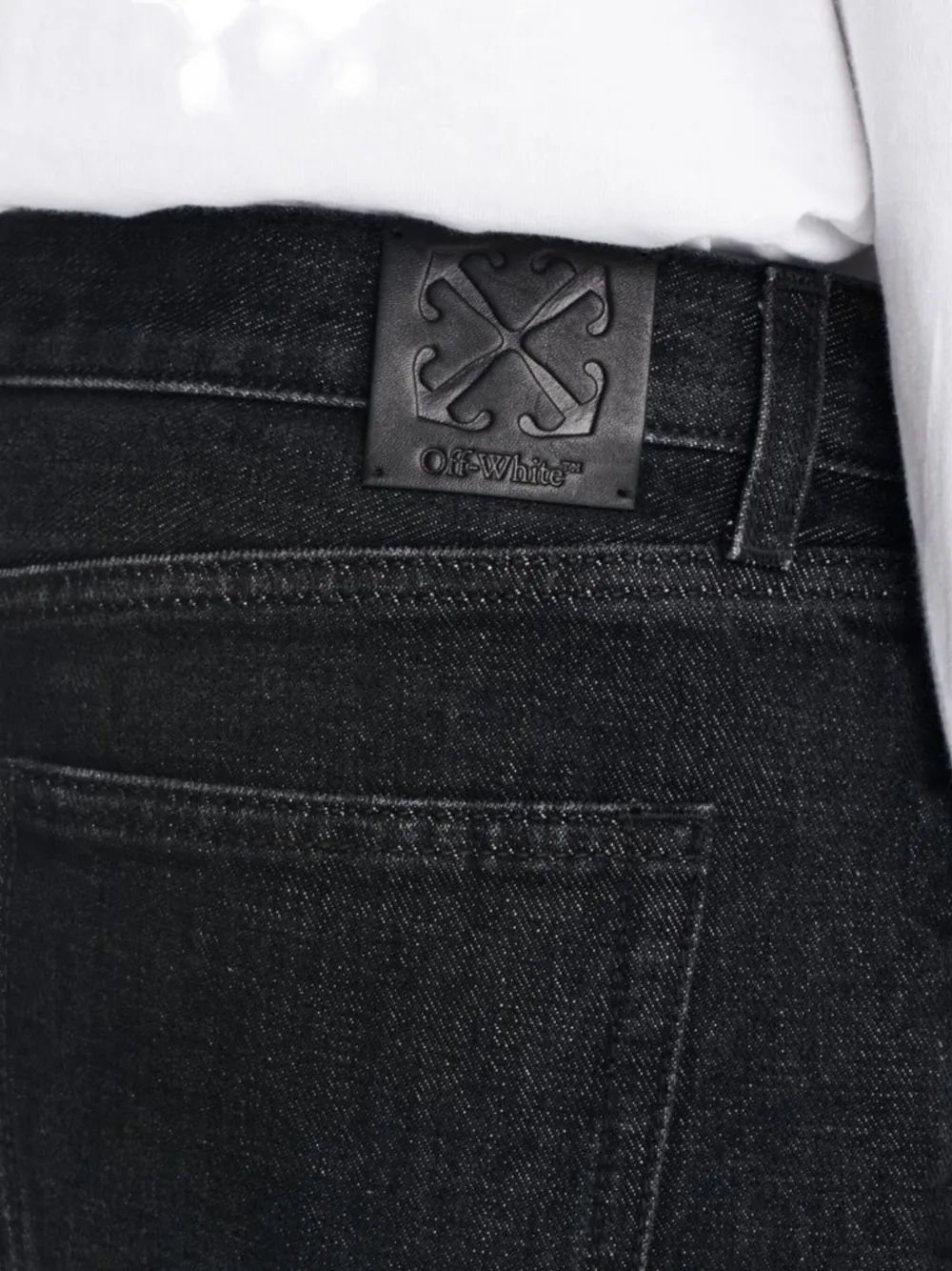 Off-white Straight Trousers With Five-pocket And Loops In Black