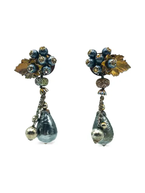 Jennifer Gibson Jewellery 1970s Statement floral-motif earrings