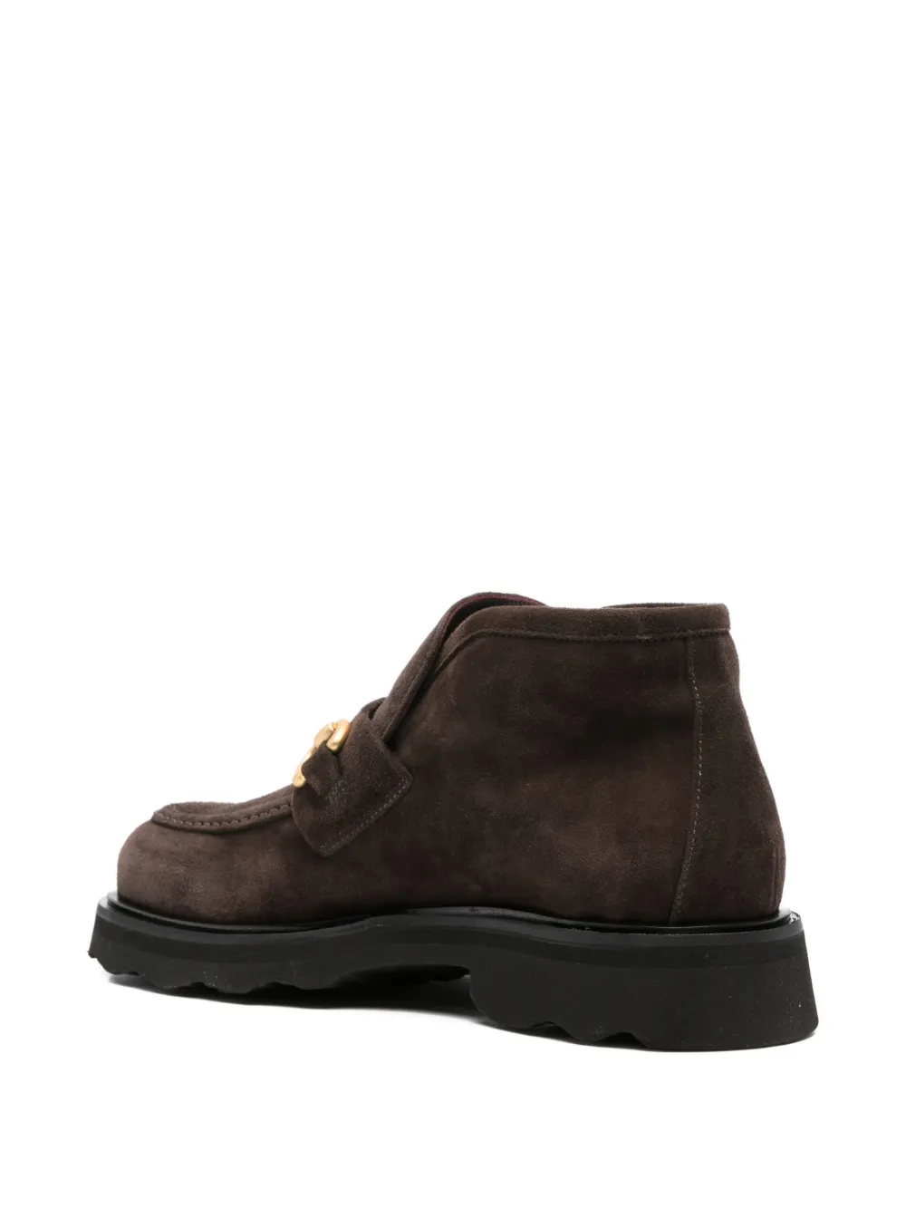 Pomme D´Or chain-embellished suede ankle boots Brown