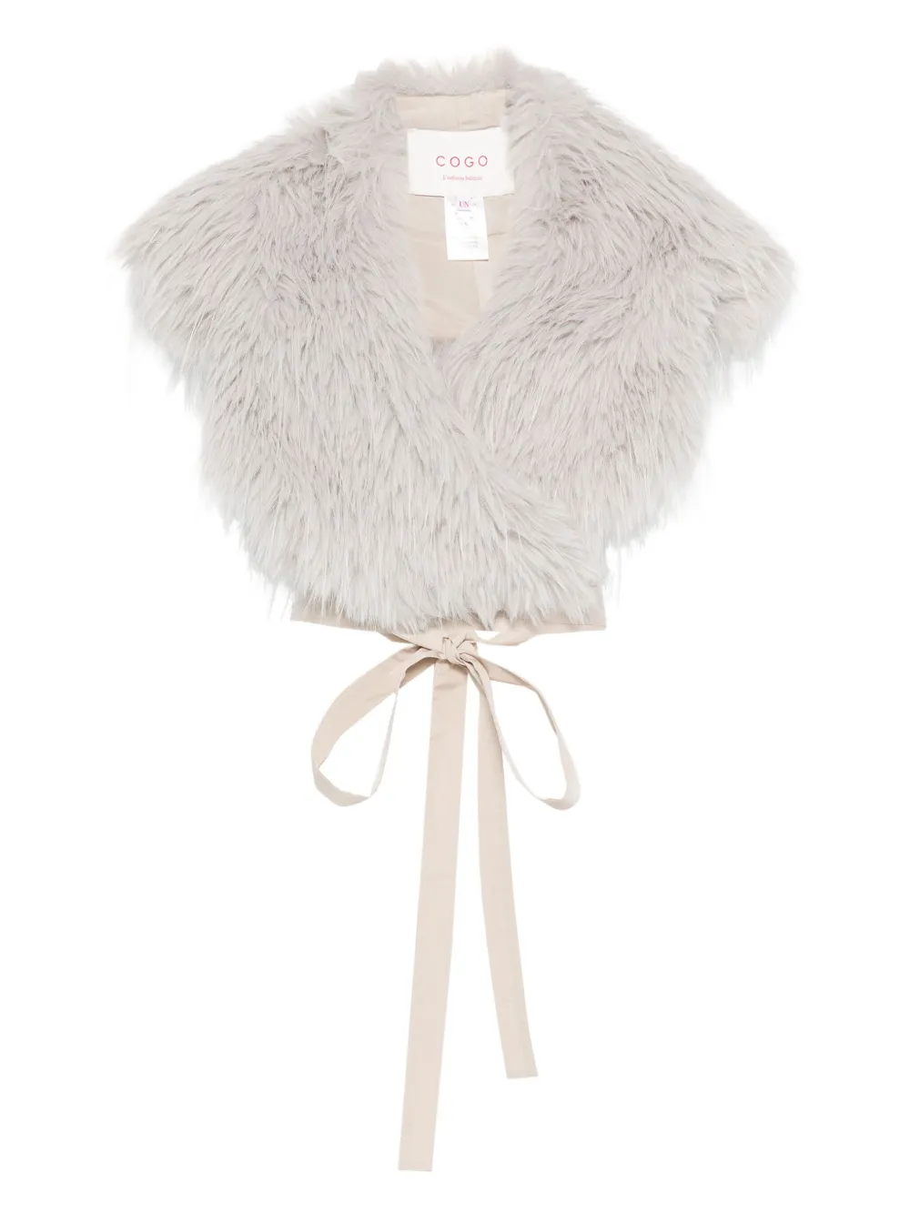 CO.GO faux-fur wrap scarf | Grey | Image 1